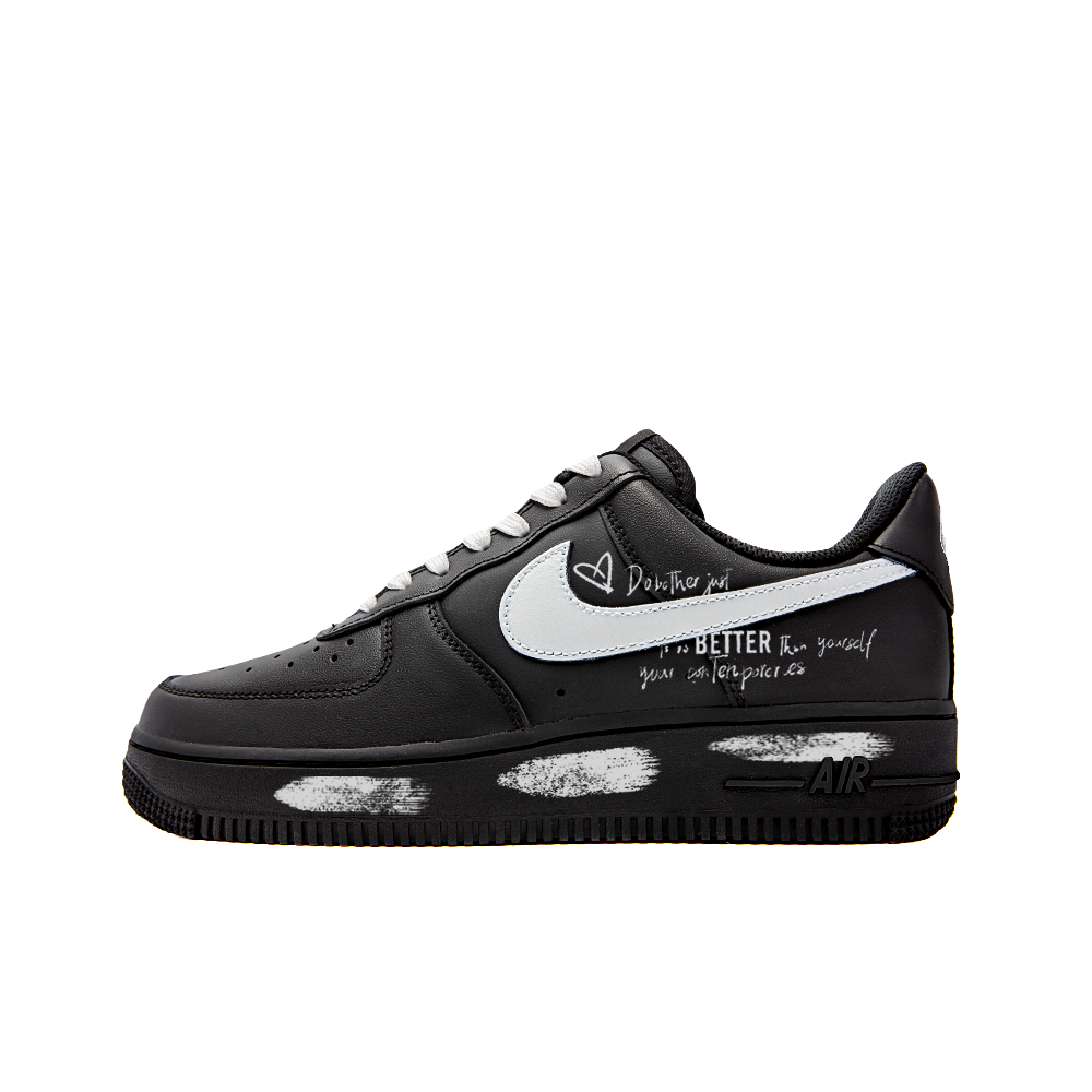 Nike Air Force 1 Anti-Slip Wear-Resistant Low-Top Skateboard Shoes Women's Black White