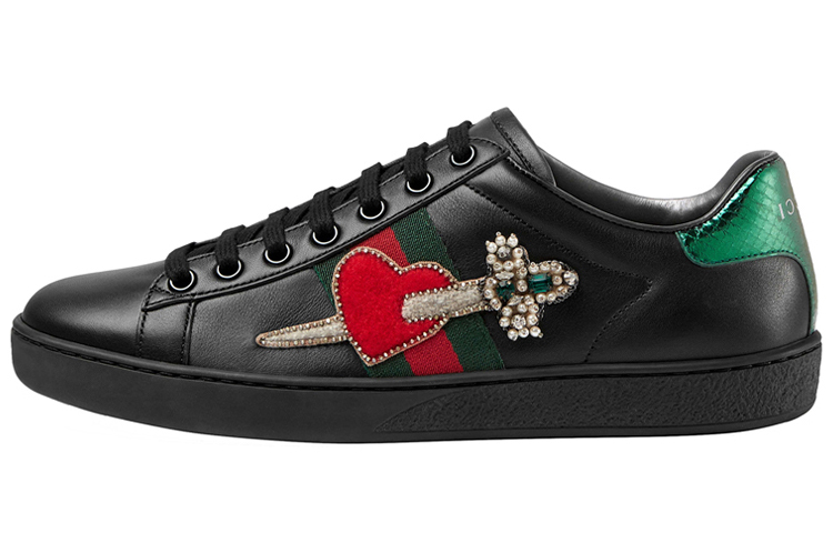 GUCCI ACE Stylish Skateboarding Shoes Women's Black