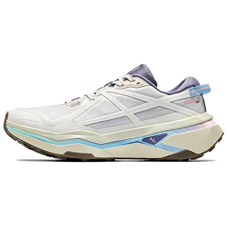 Anta Hunter Fury 2 Anti-Slip Wear-Resistant Low-Top Running Shoes Women's Beige Purple