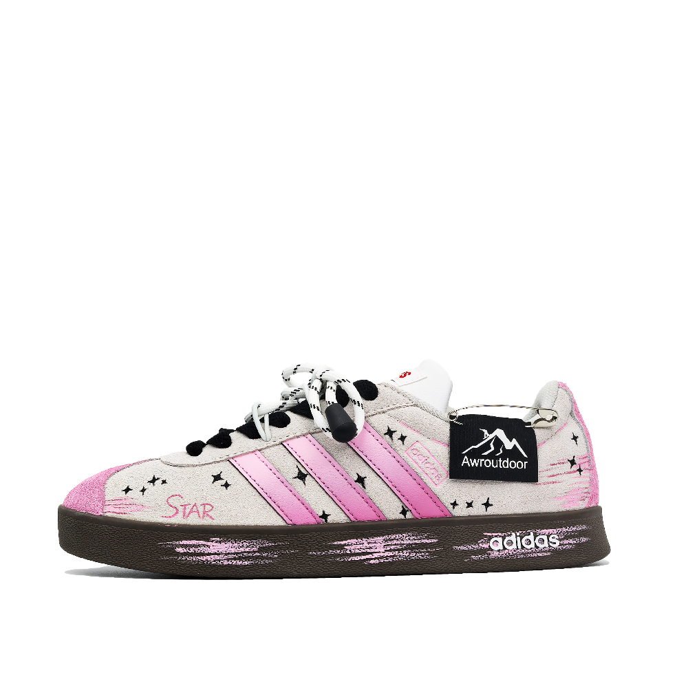 Adidas VL COURT 2.0 Abrasion Resistant Low Top Skateboard Shoes Women's Cherry Blossom Pink