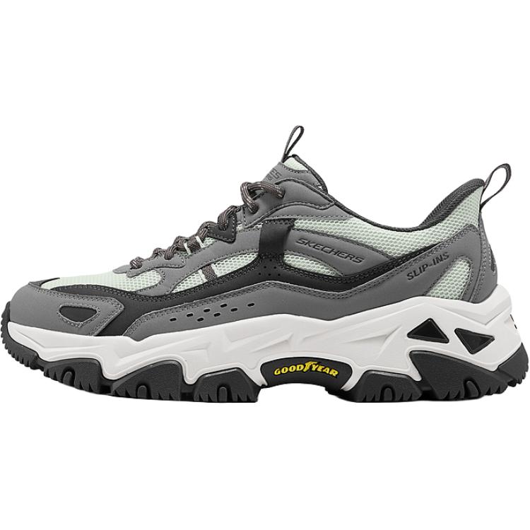 Skechers D'LITES Hiker Abrasion Resistant Low top Chunky Sneakers Men's Gray