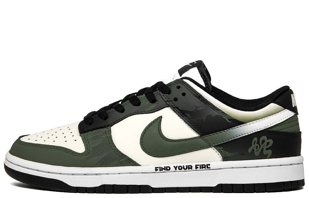 Nike Dunk Bamboo Leaf Green Anti Slip Wear Resistant Low Top Skateboard Shoes Unisex Green