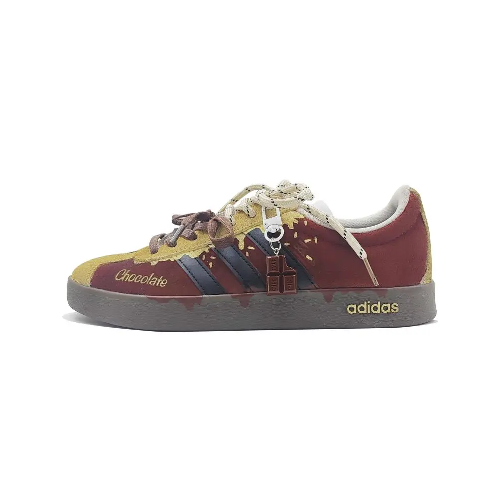 Adidas VL COURT 2.0 Cocoa Miso Cushioning, Wear Resistant Low top Skateboard Shoes Unisex Russet