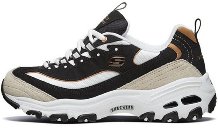 Skechers D Lites 1.0 Low Top Running Shoes Black/Gold Women's