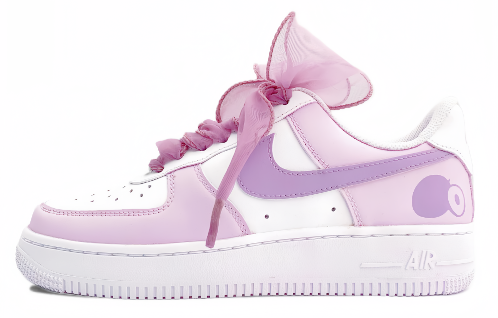 Nike Air Force 1 Wear-resistant And Lightweight Low-Top Skateboard Shoes Women's Purple Pink White