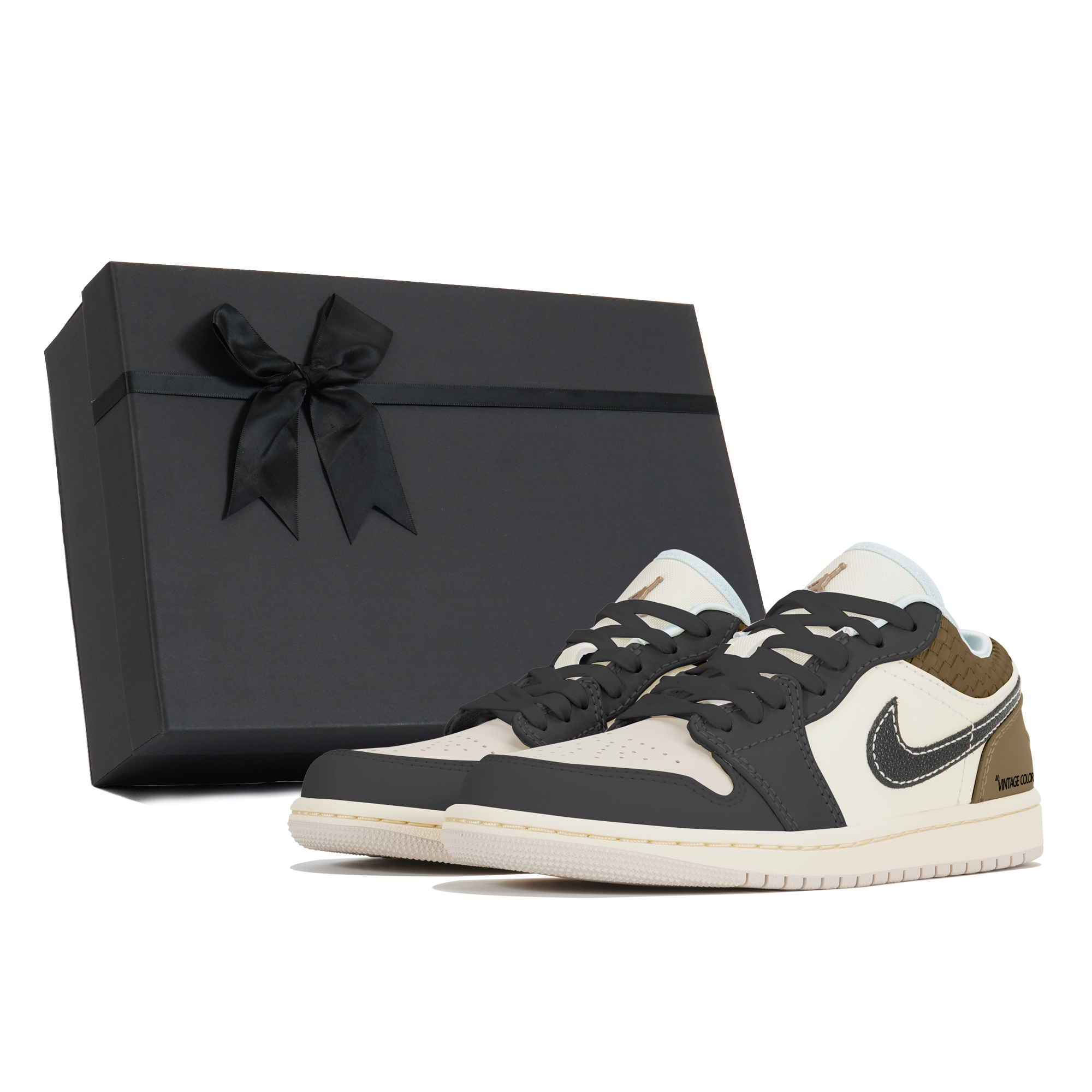 Jordan Air Jordan 1 Wear-Resistant Low-Top Vintage Basketball Shoes Women's Black Yellow купить в интернет-магазине Yoocart с быстрой доставкой по России.