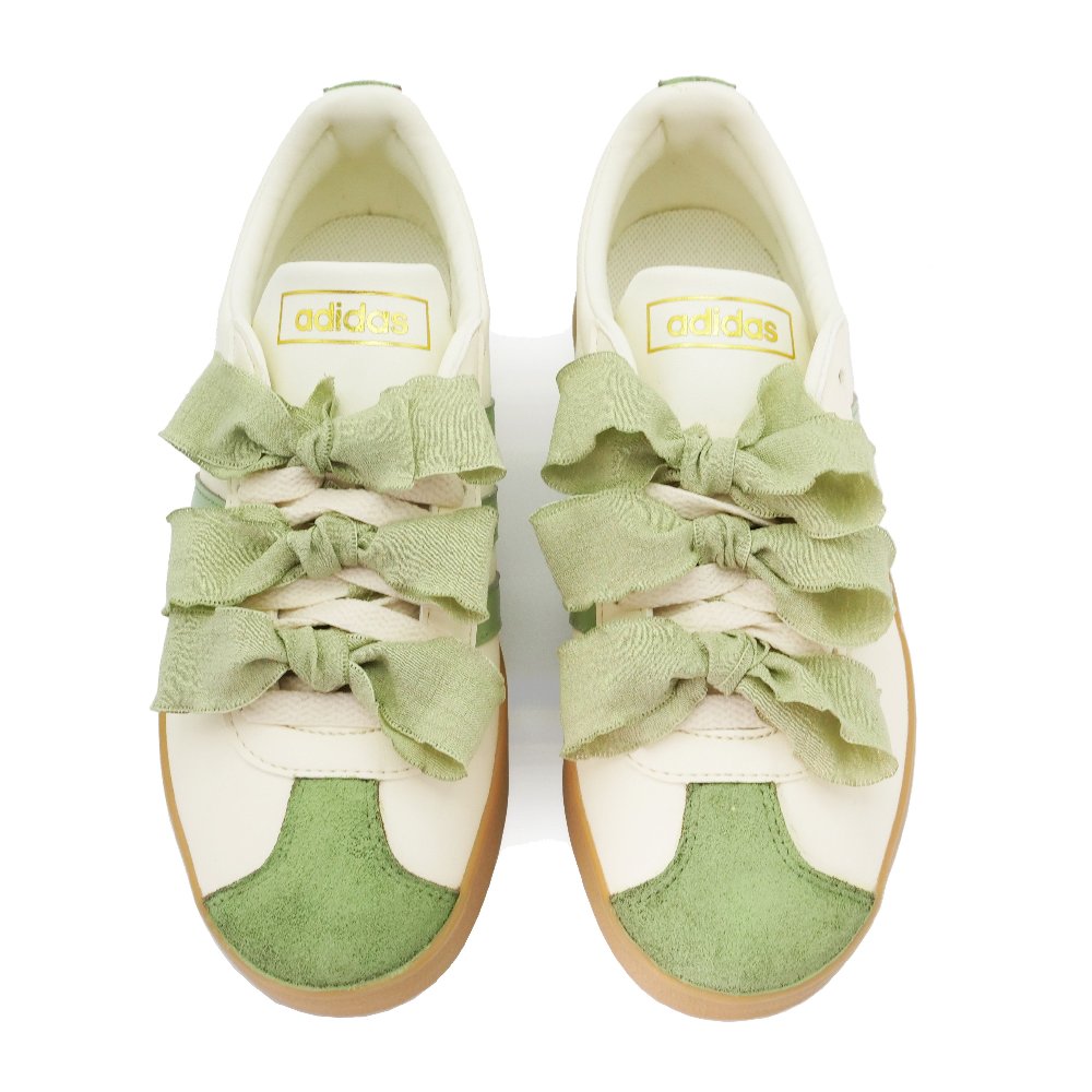 Adidas Neo VL Court 2.0 Matcha Ice Cream Anti Slip Wear Resistant Low Top Skateboard Shoes Women's White Green