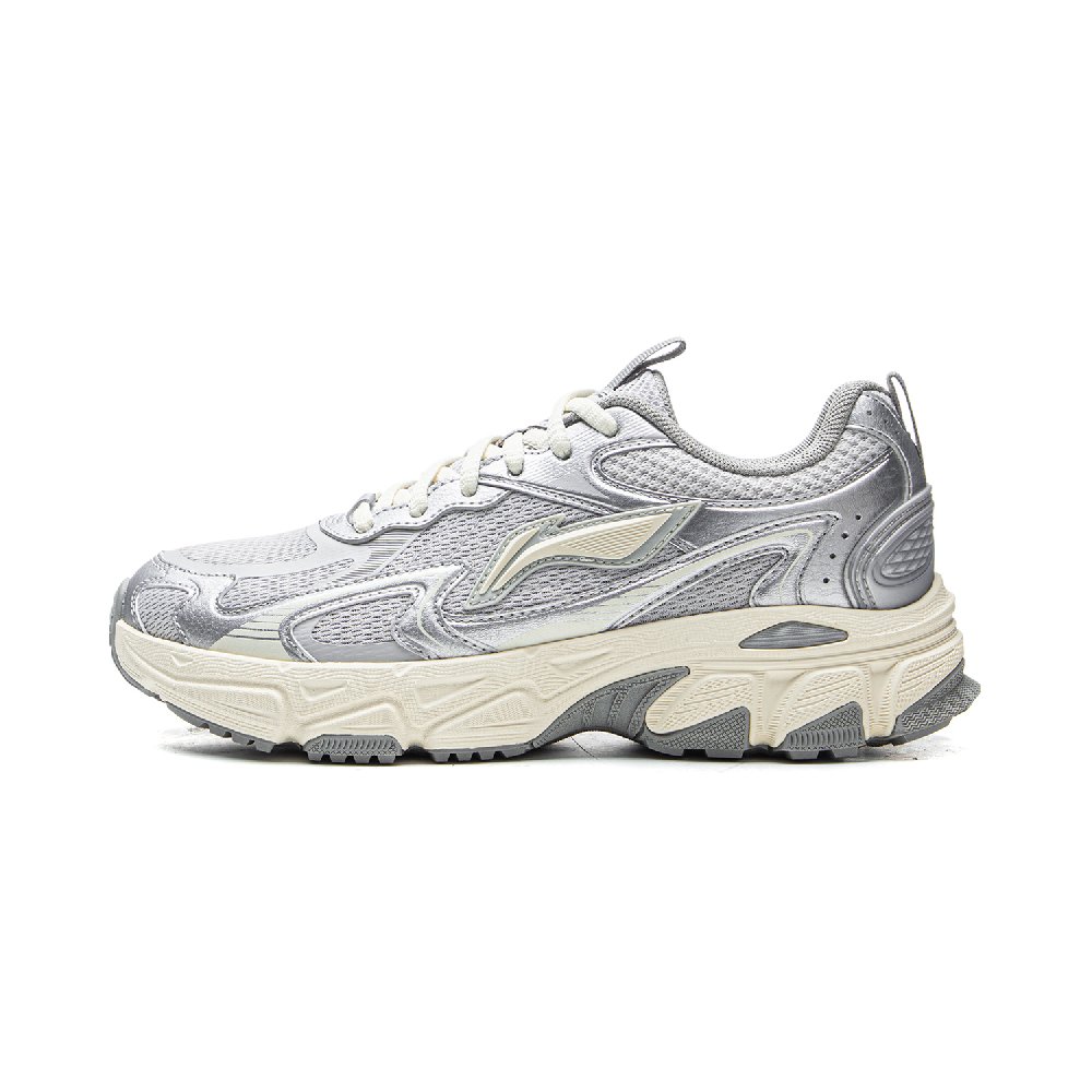 LiNing Carefree V2 Cushioning, Slip Resistant, Abrasion Resistant, Rebound Low Top Running Shoes Women's Gray Silver