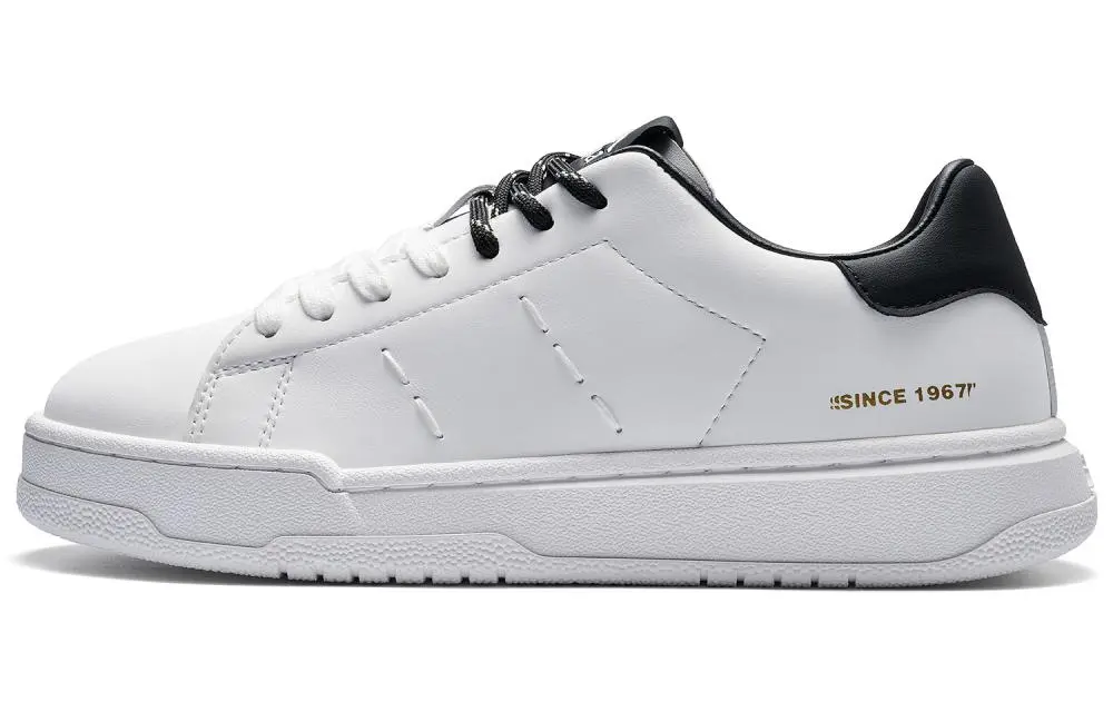 Kappa Back to Back Slip Resistant Abrasion Resistant Low top Skateboard Shoes Unisex White Black
