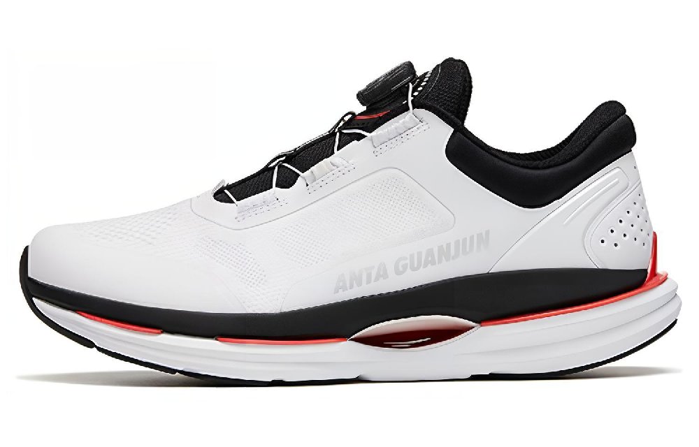 Anta Cushioning Anti-Slip And Wear-Resistant Low-Top Running Shoes Men's White Black Silver
