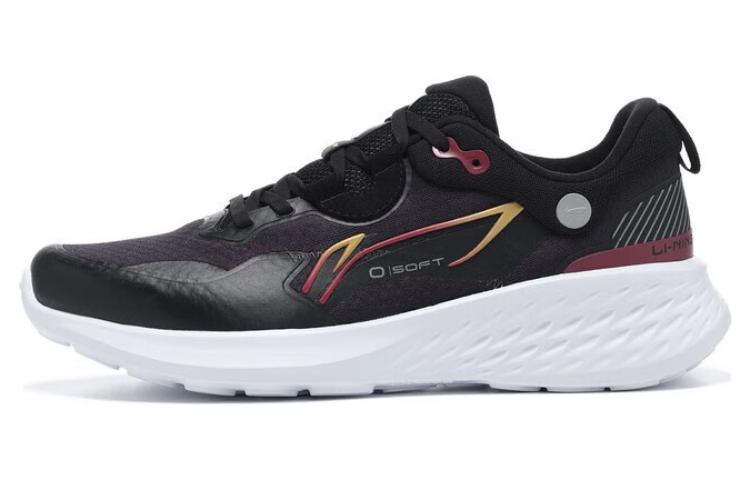 LiNing SOFT ELEMENT Abrasion Resistant Breathable Low Top Casual Shoes Men's Black Red
