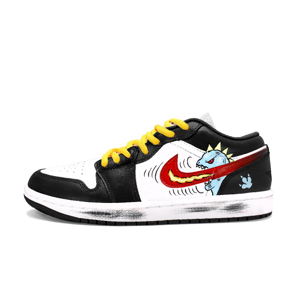 Jordan Air Jordan 1 Anti Slip Wear Resistant Low Top Vintage Basketball Shoes Unisex Blue White