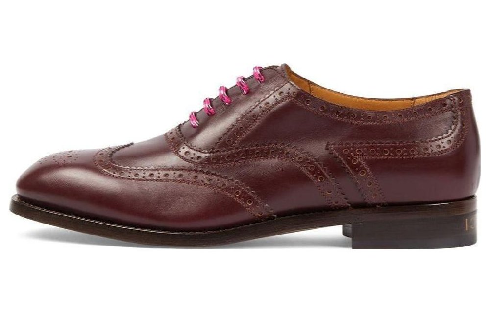 GUCCI Lace up Shoes Burgundy