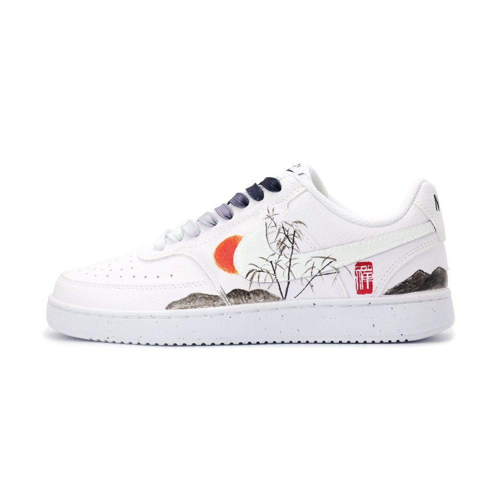 Nike Court Vision 1 Skateboard Shoes Men Low-Top White/Black/Red