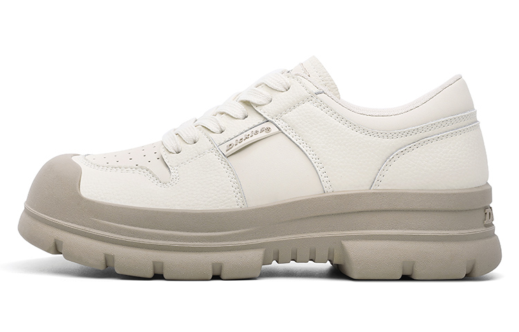 Dickies Patchwork Collection Minimalist Style Milk Foam Low-Top Skateboard Shoes Women's Beige