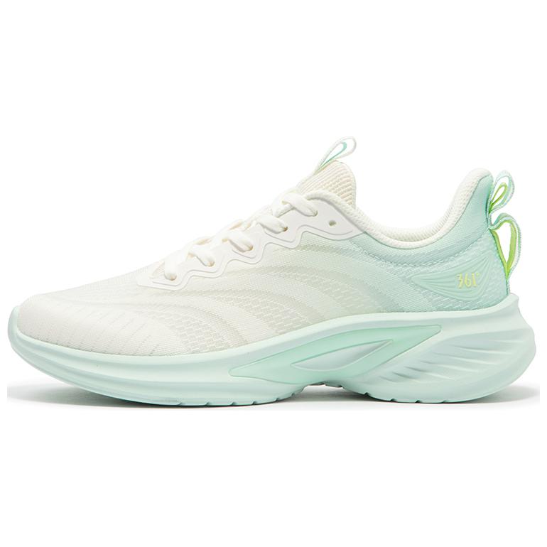 361° Cushioning, Wear Resistant Low Top Running Shoes Women's White Green