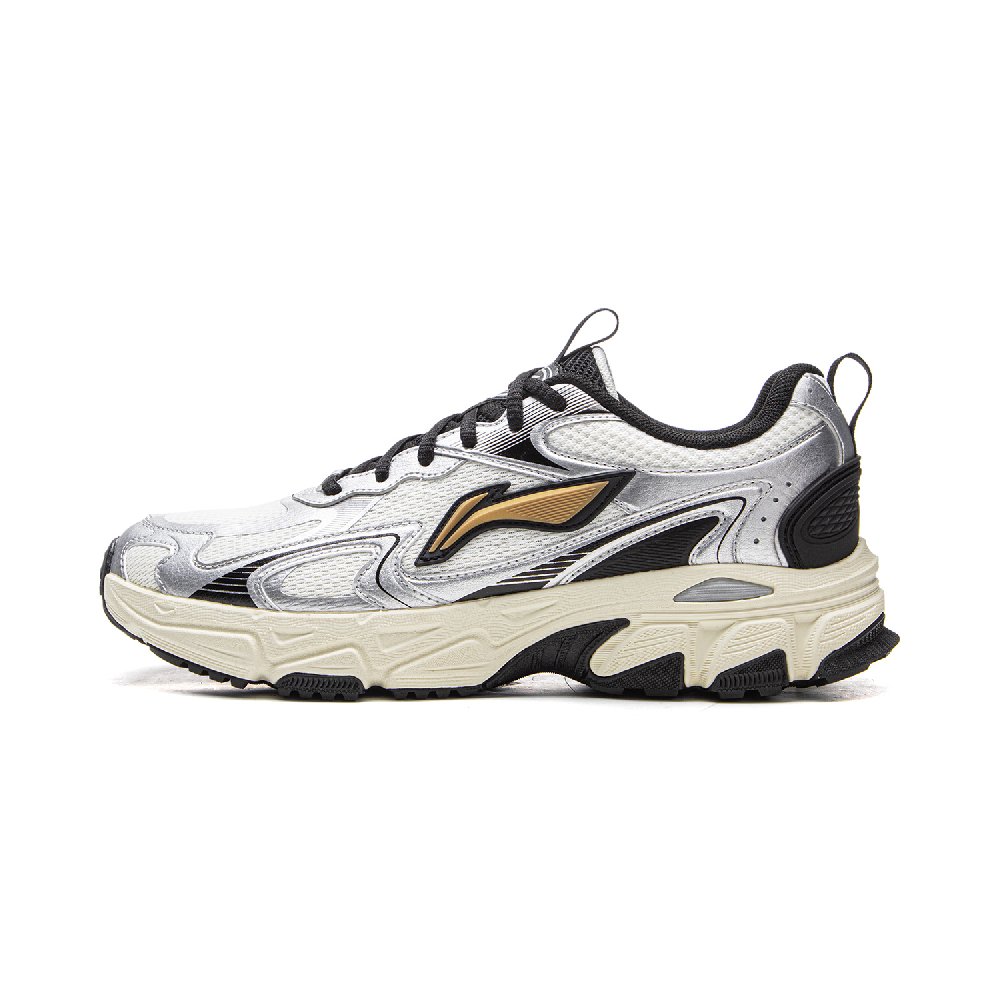 LiNing Carefree V2 Cushioning, Slip Resistant, Abrasion Resistant, Rebound Low Top Running Shoes Men's Silver White