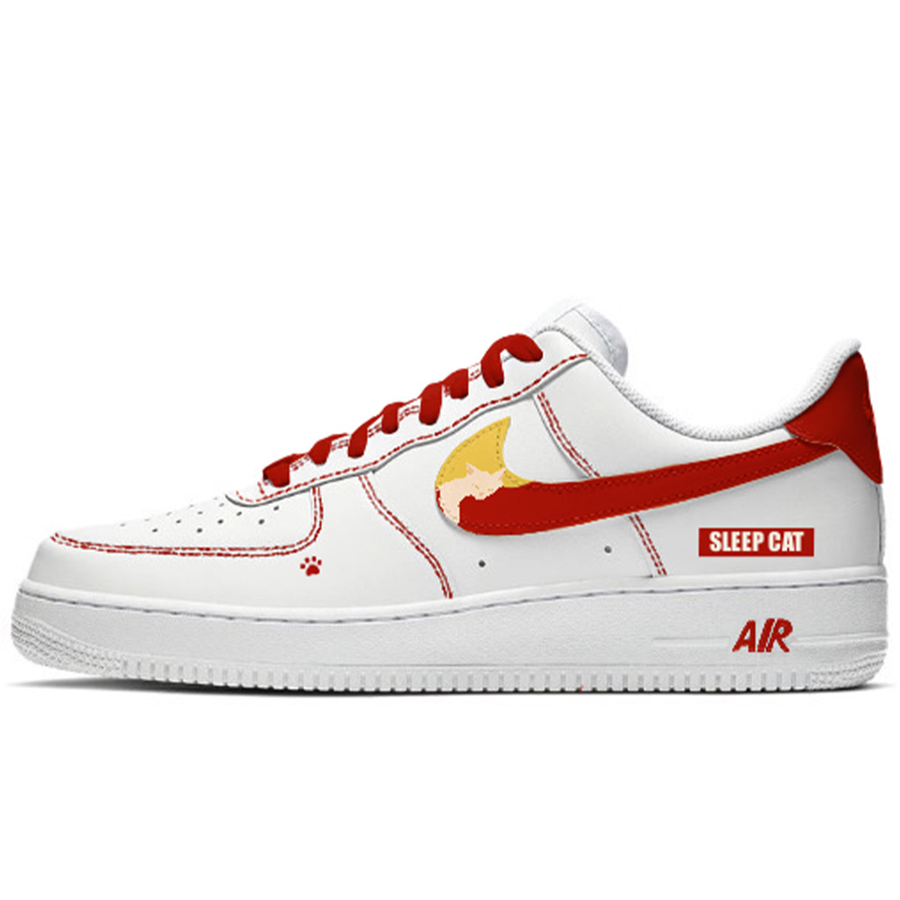 Nike Wear-Resistant Slip-Resistant Low-Top Skateboard Shoes Unisex Red White