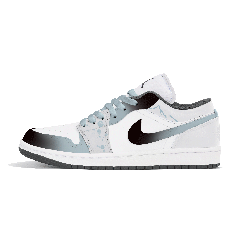 JORDAN Air Jordan 1 Vintage Basketball Shoes Unisex Low top Black White Blue