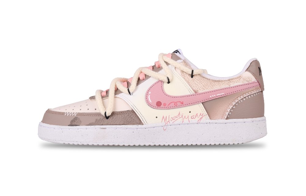 Nike Court Vision 1 Tipsy Abrasion Resistant Low Top Skateboard Shoes Men's Pink Brown