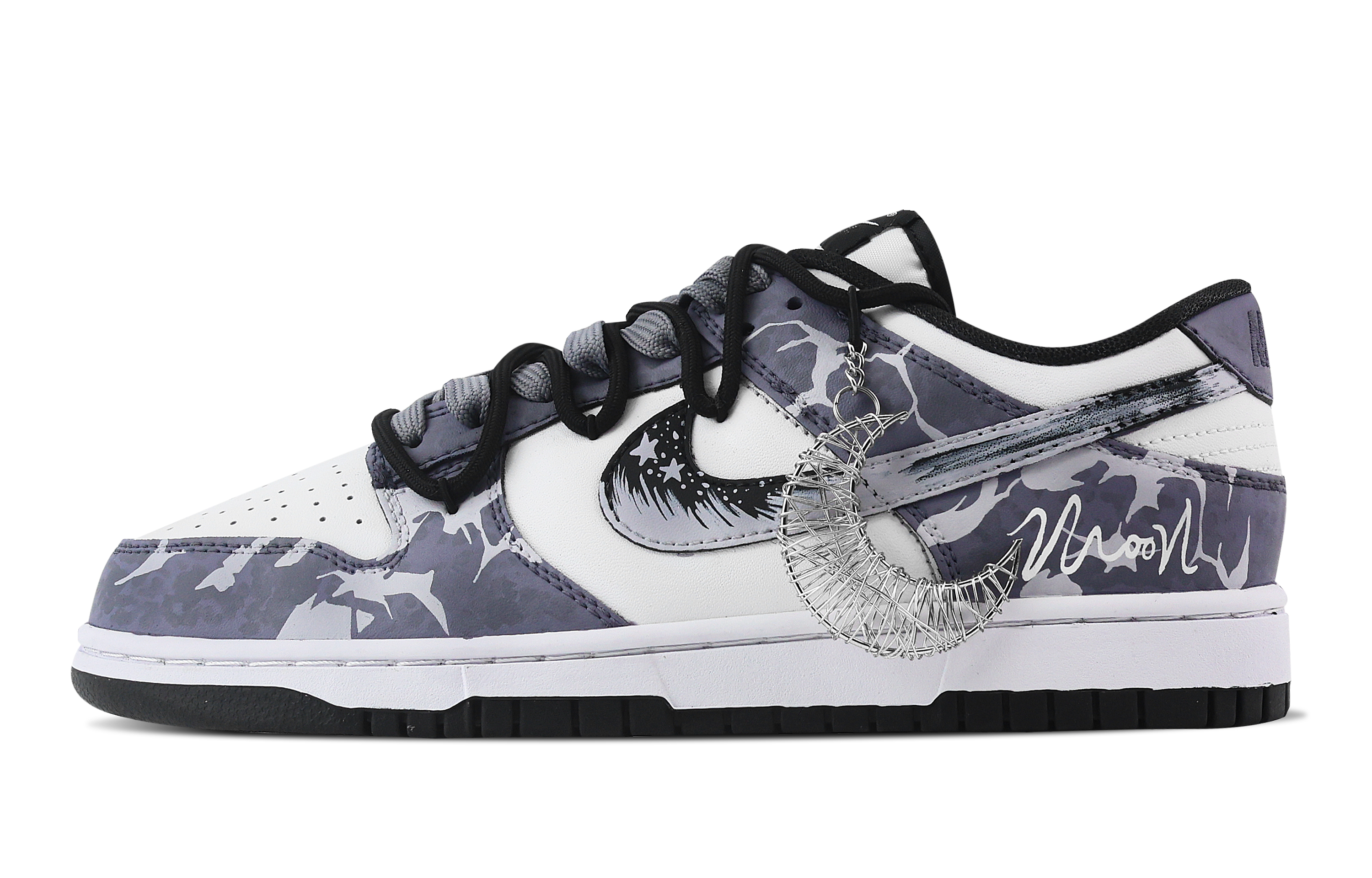 Nike Dunk Purple Night Star Moon Slip Resistant Abrasion Resistant Low top Skateboard Shoes Unisex Purple