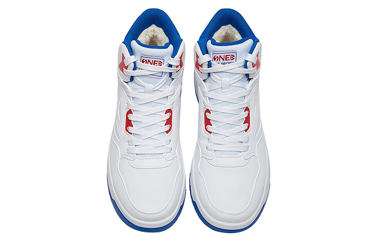 361° Warm Slip-Resistant High-Top Skateboard Shoes Men's White Blue
