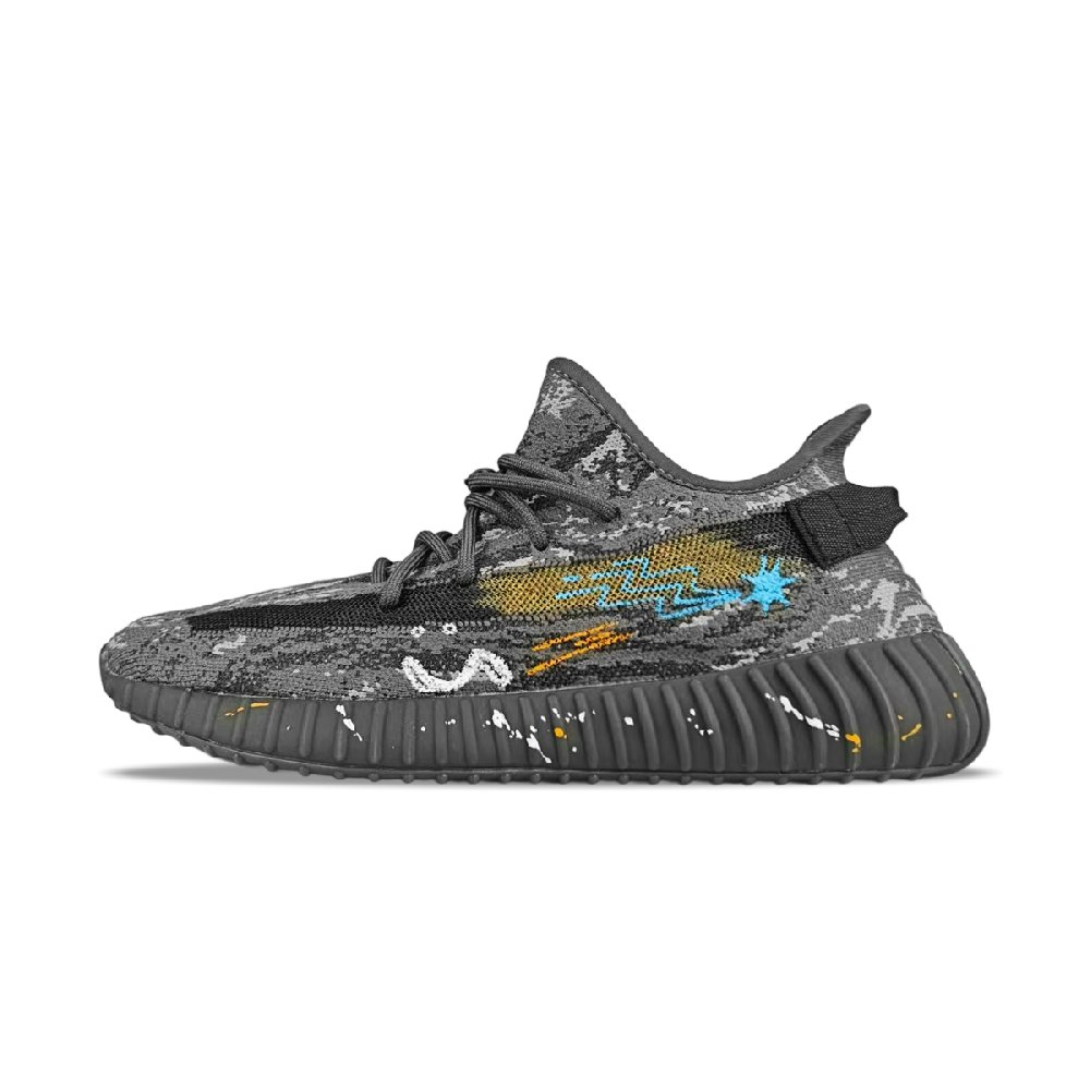 Adidas Originals Yeezy Boost 350 V2 Abrasion Resistant Low Top Casual Shoes Unisex Black Blue