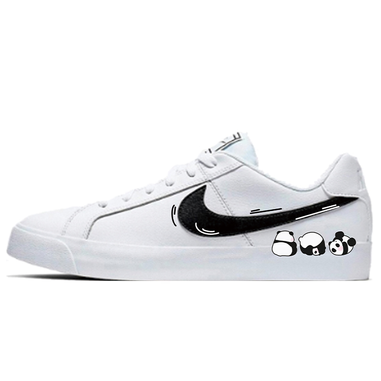 Nike Court Royale Non-slip Lightweight Low-Top Skateboard Shoes Unisex White Black