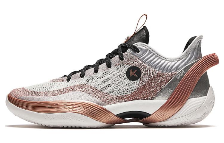 Anta Three-point Rain1.0 Belief Cushioning Wear-Resistant Low-Top Basketball Shoes Men's Silver Copper