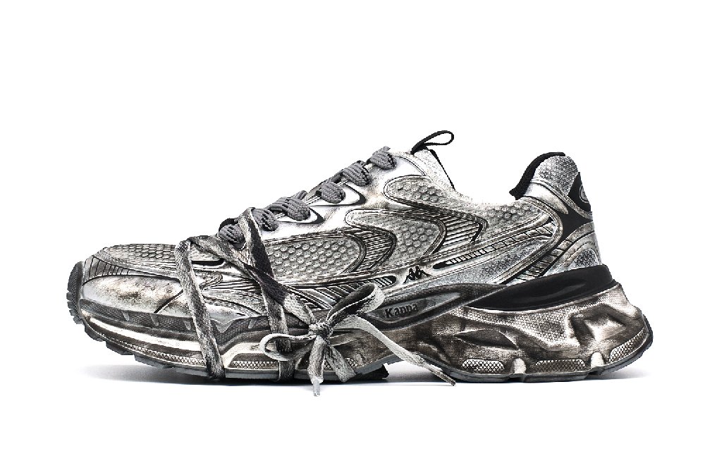 Kappa Cushioned Wear-Resistant Breathable Lightweight Low-Top Casual Running Shoes Unisex Black White