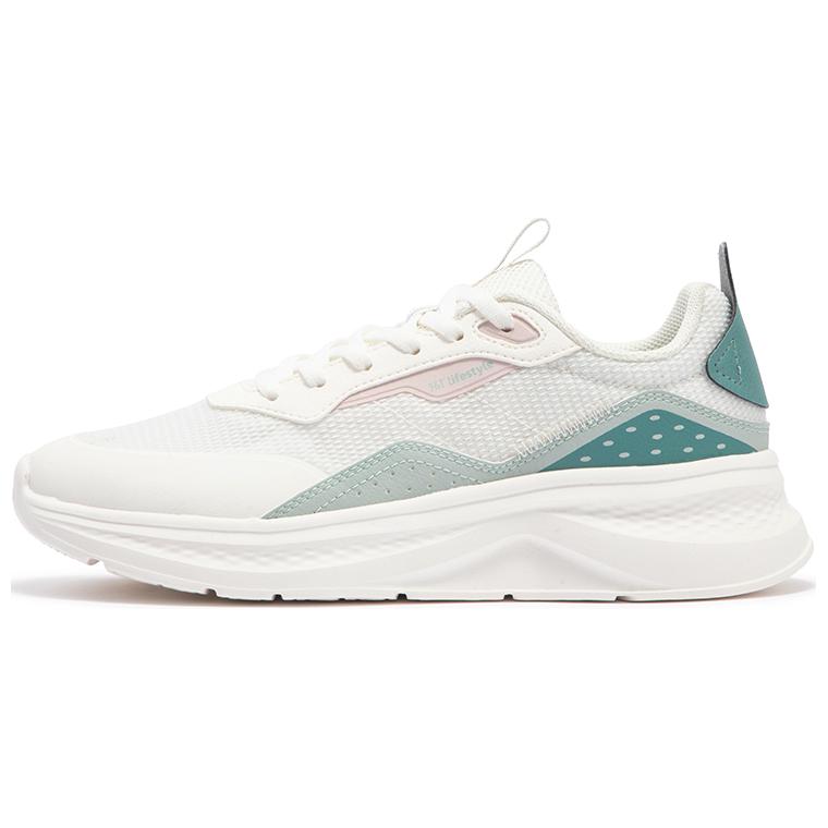 361° Abrasion Resistant Breathable Low Top Casual Running Shoes Women's White Green