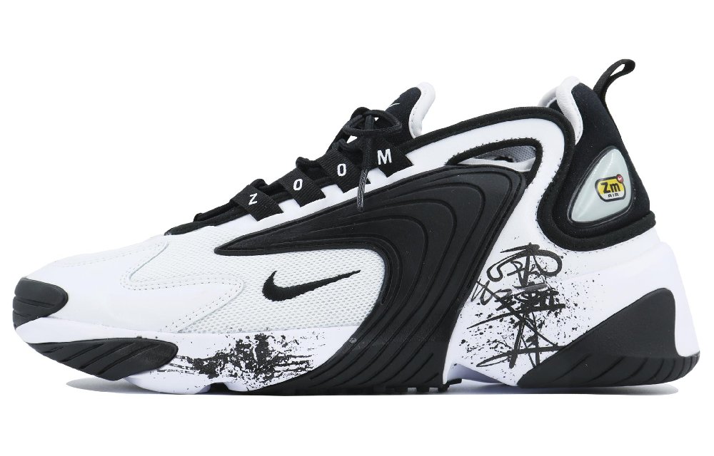 Nike Zoom 2K Cushioning Anti-Slip And Wear-Resistant Low-Top Running Shoes Unisex Black White