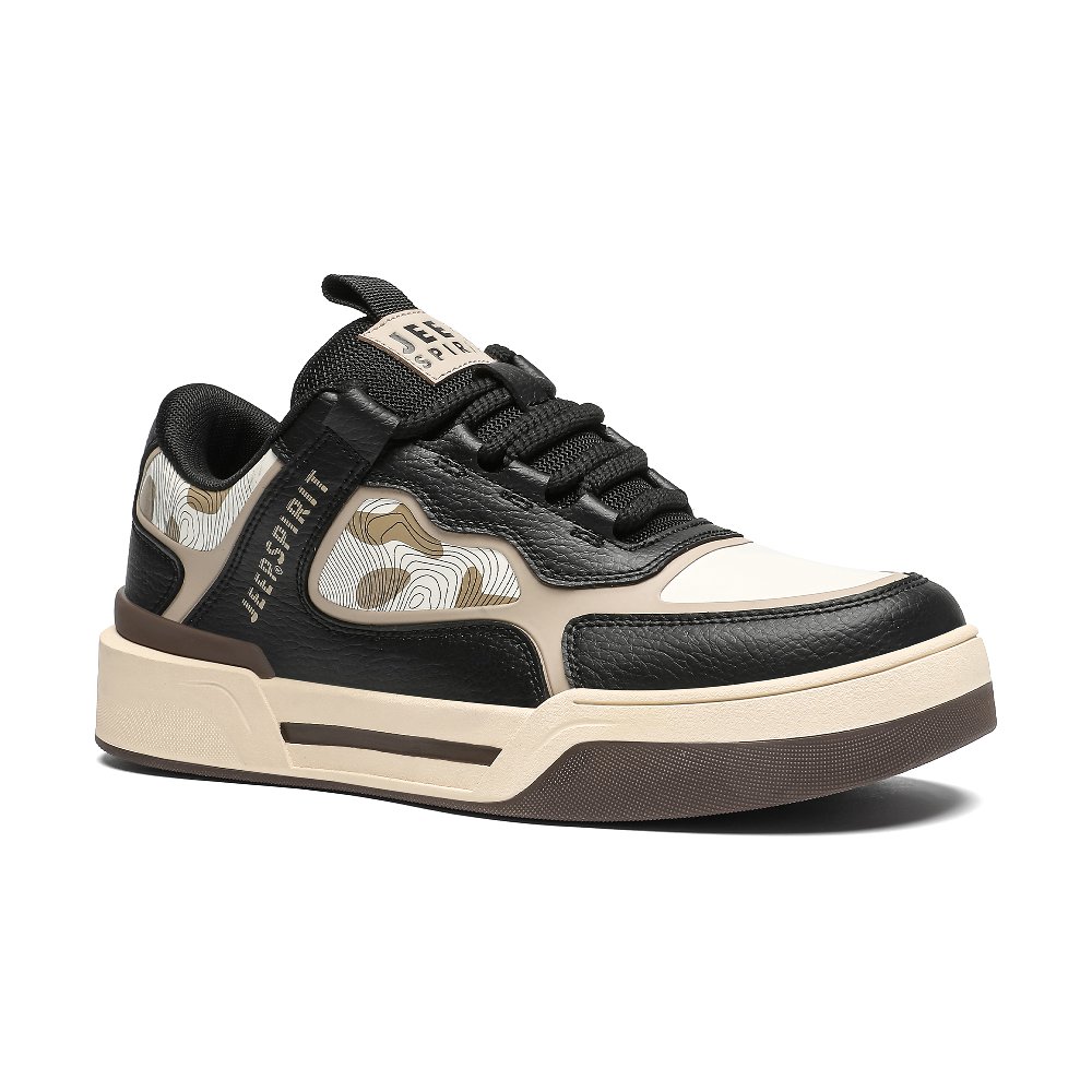 JEEP SPIRIT Waterproof, Abrasion Resistant, Lightweight, And Breathable Low Top Skateboard Shoes Men's Graphite Black