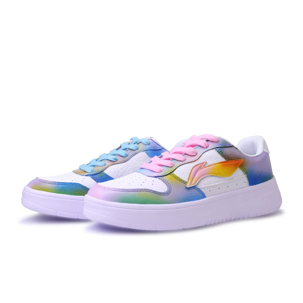 LINING Pontoon Boats Skateboard Shoes Unisex Low top White Pink Blue
