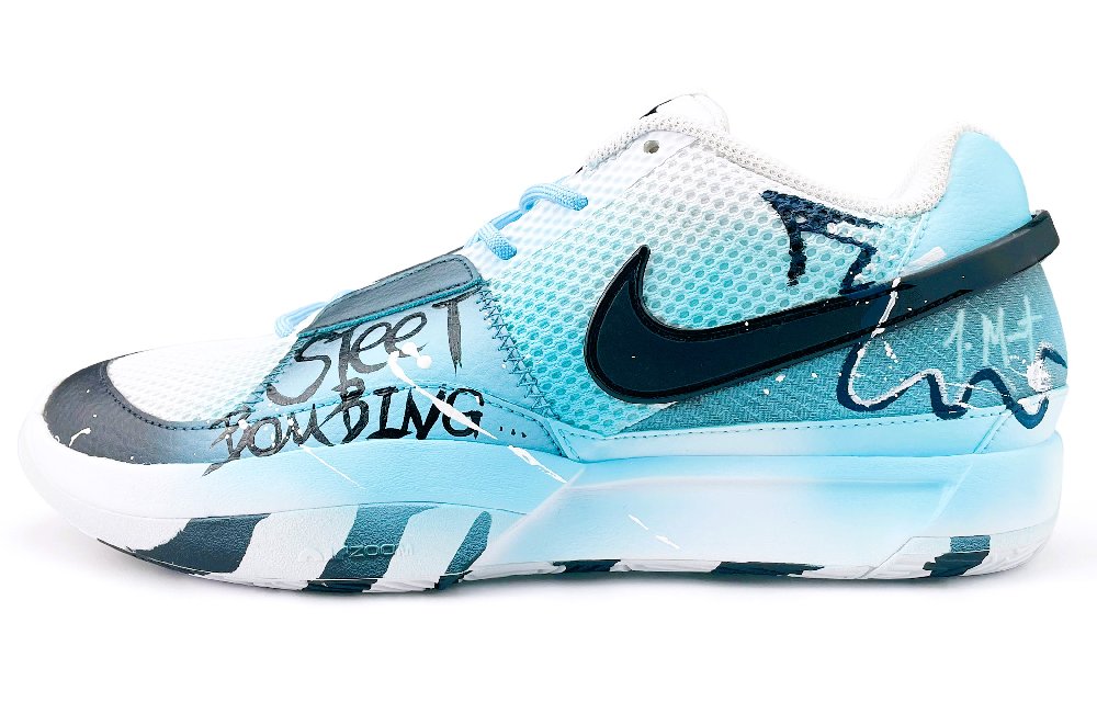 Nike Ja 1 Cushioning, Wear Resistant Low Top Basketball Shoes Men's Blue White