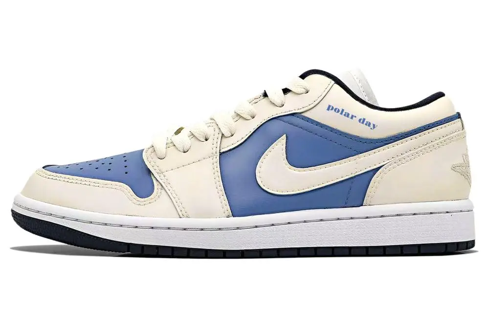 Jordan Air Jordan 1 Panda, Arctic Night Abrasion Resistant Low top Vintage Basketball Shoes Unisex Ecru