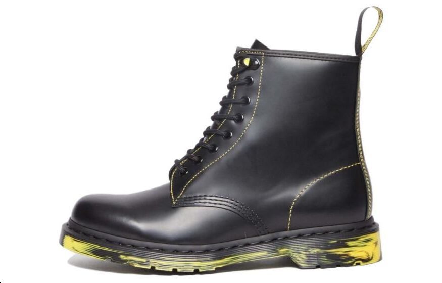 Dr. Martens Dr.Martens 1460 Marbled Sole Smooth Leather Lace Up Boots 'Black'