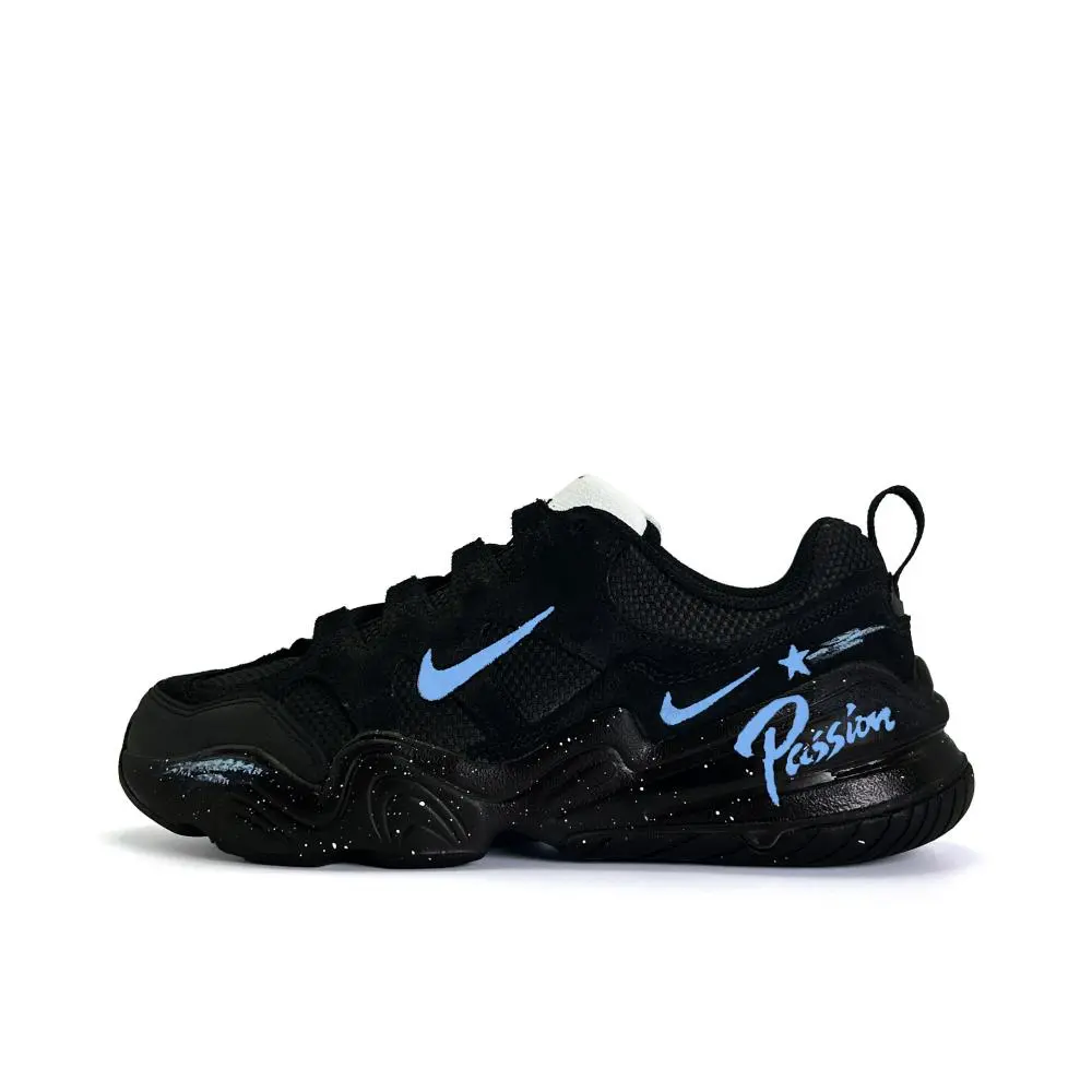 Nike Tech Hera Cushioning, Breathable, Supportive Low top Casual Shoes Unisex Black Blue