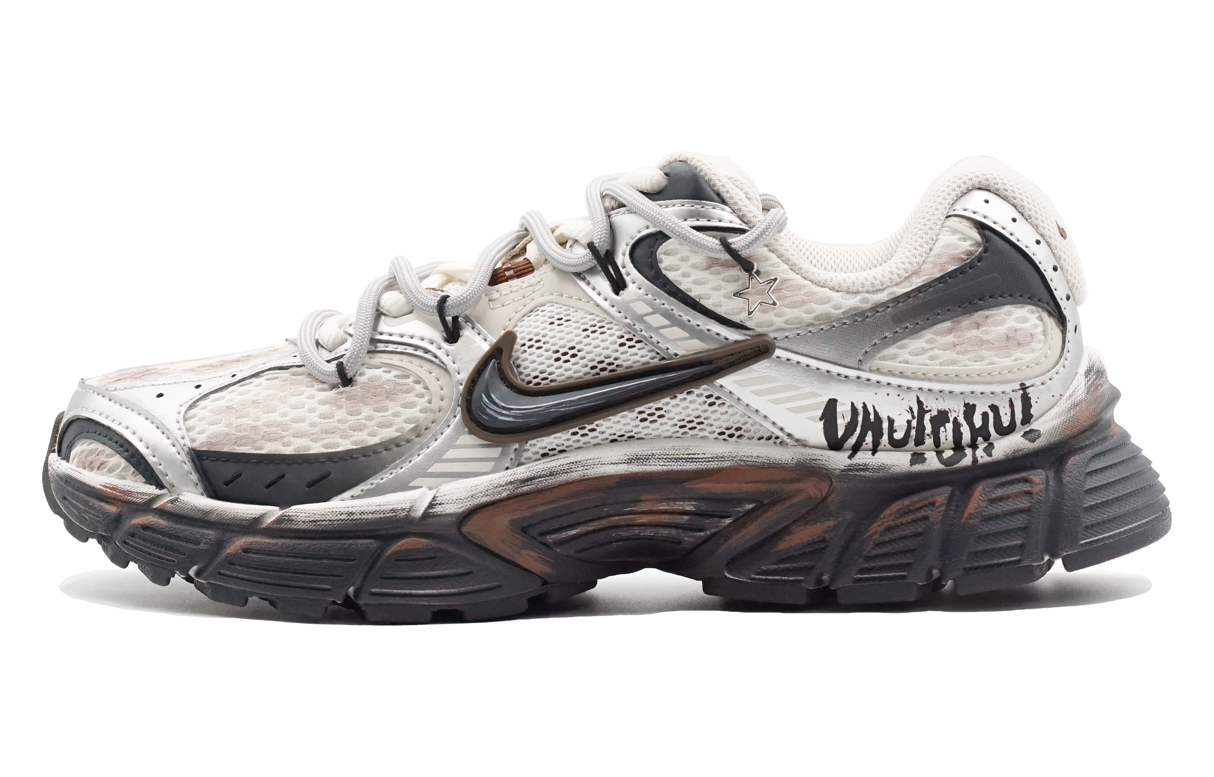 Nike V5 RNR Shock Absorbers Abrasion Resistant Slip Resistant Low top Running Shoes Unisex White Brown Black