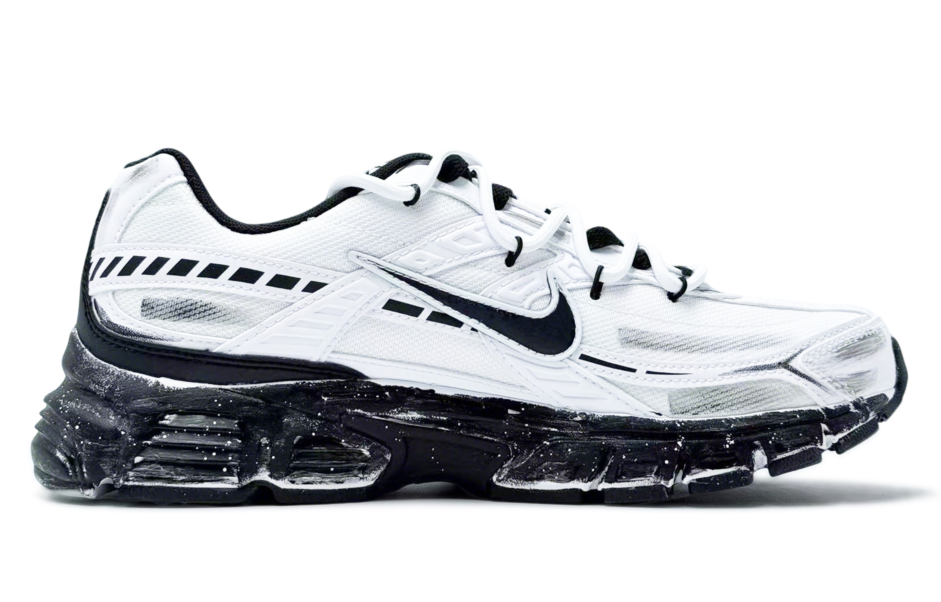 Nike Initiator Abrasion Resistant Low top Running Shoes Men's Black White Gray