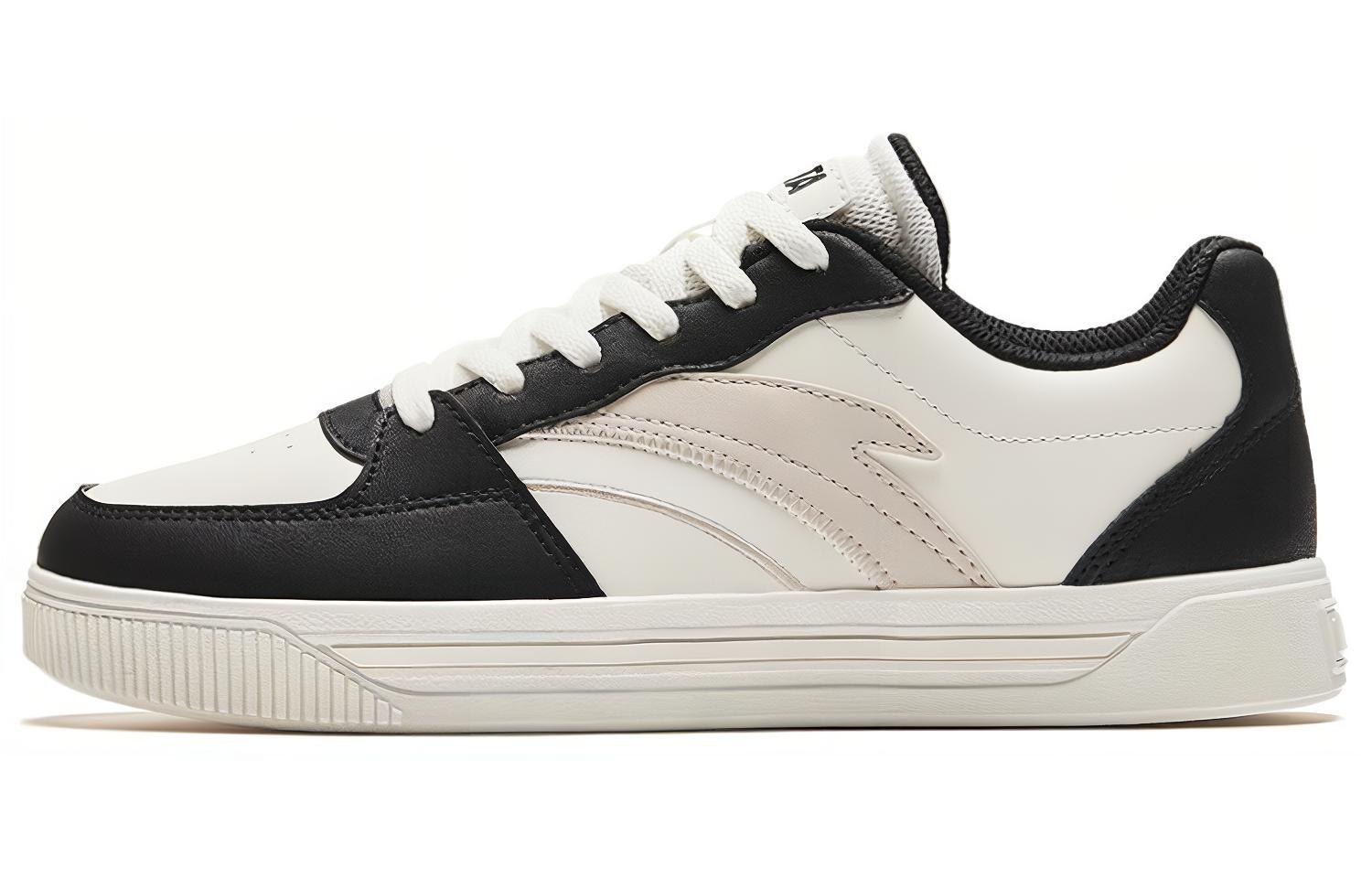 Anta Cushioning, Wear Resistant Low top Skateboard Shoes Women's Black White