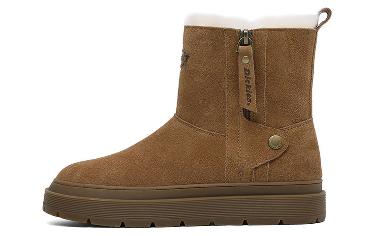 Dickies Warm And Wear-Resistant Coverage Short Mid-Calf Snow Boots Women's Yellow Brown