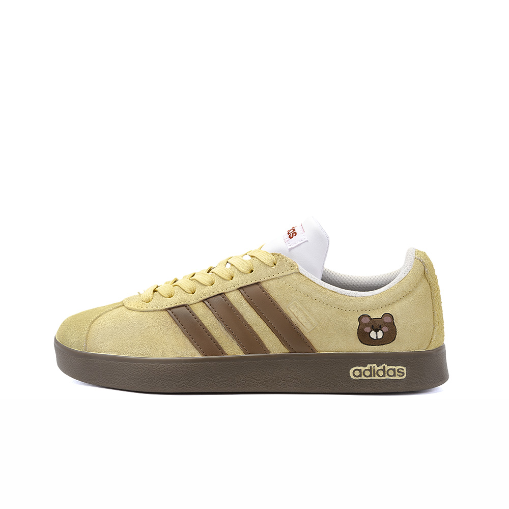 Adidas Neo Vl Court Pancake Bear, Amber Low Top Skateboard Shoes Unisex Yellow