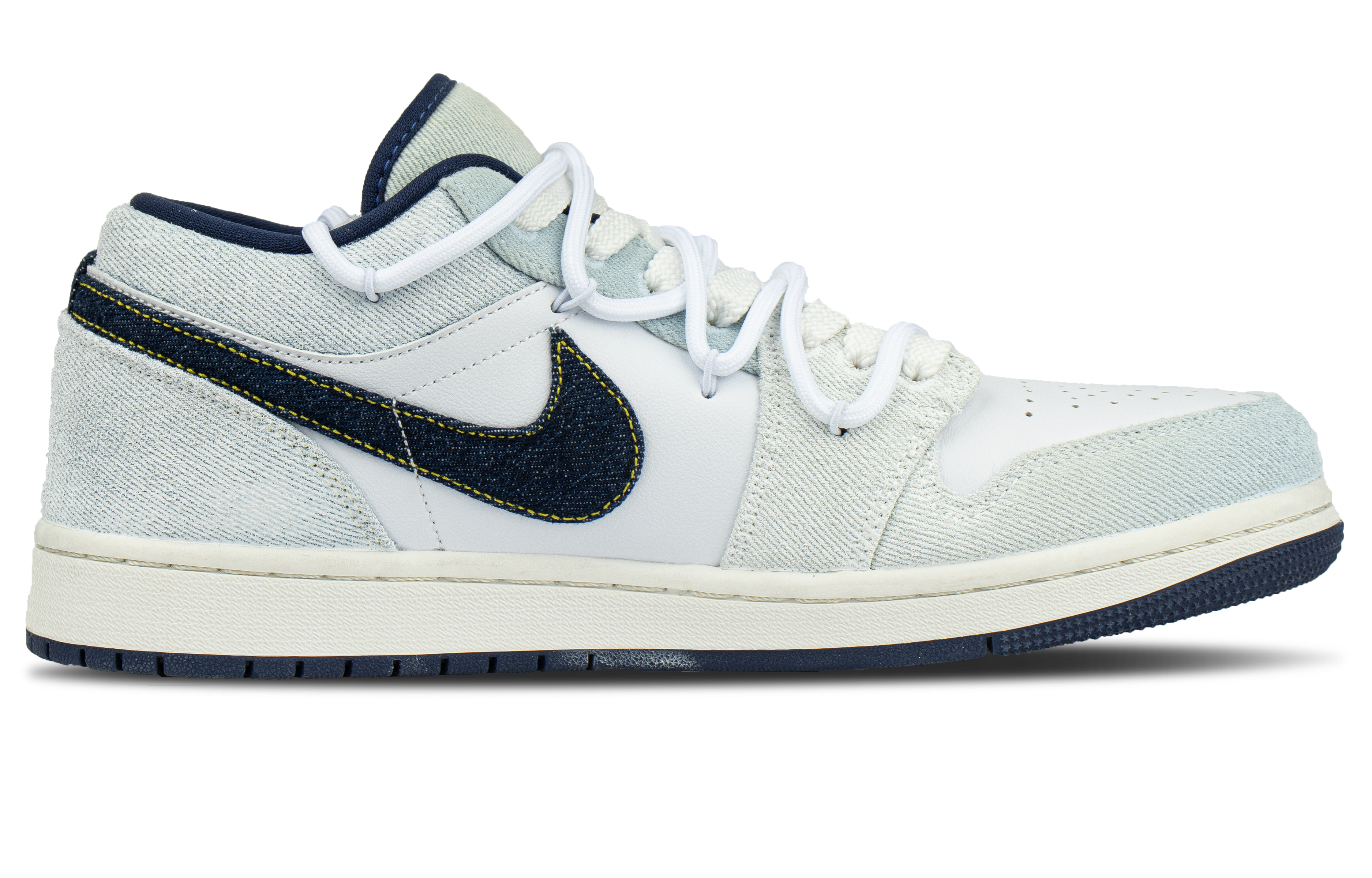 Jordan Air Jordan 1 Abrasion Resistant Low top Vintage Basketball Shoes Men's Light Blue