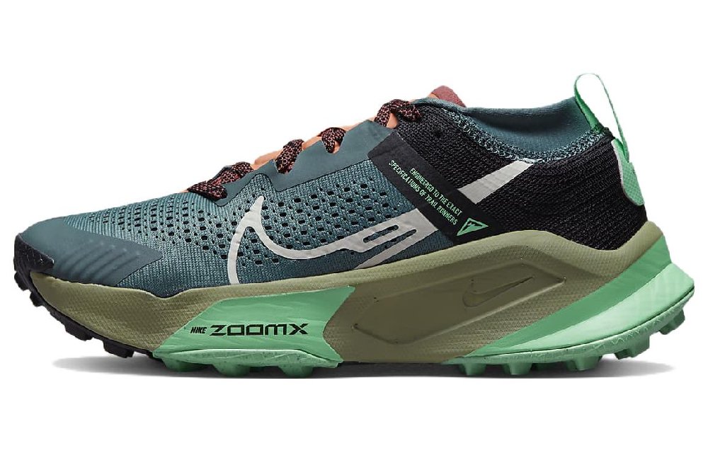 Nike ZoomX Zegama Mineral Slate Black Green Glow Light Bone Women's