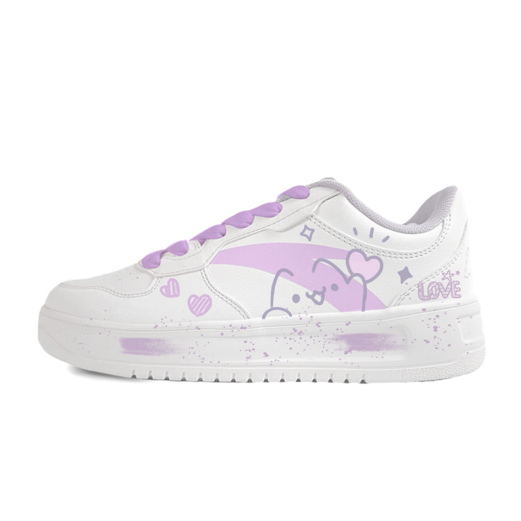 Anta Anti Slip Wear Resistant Low Top Skateboard Shoes Women's White Purple