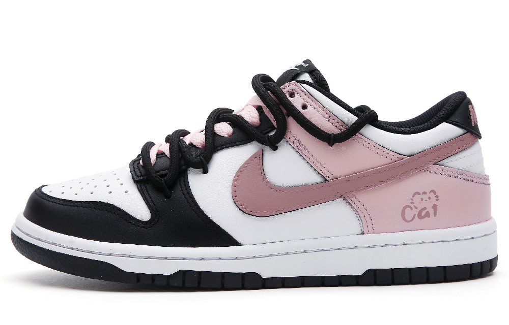 Nike Dunk Anti Slip Wear Resistant Low Top Skateboard Shoes Women's Black Pink