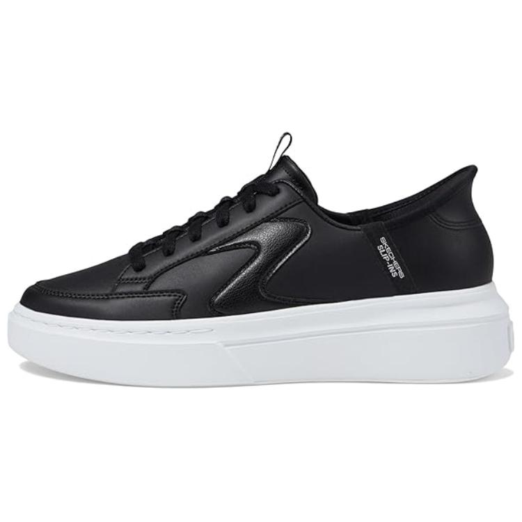Skechers Court Classics Cushioning Lightweight Breathable Low-Top Skateboard Shoes Women's Black White