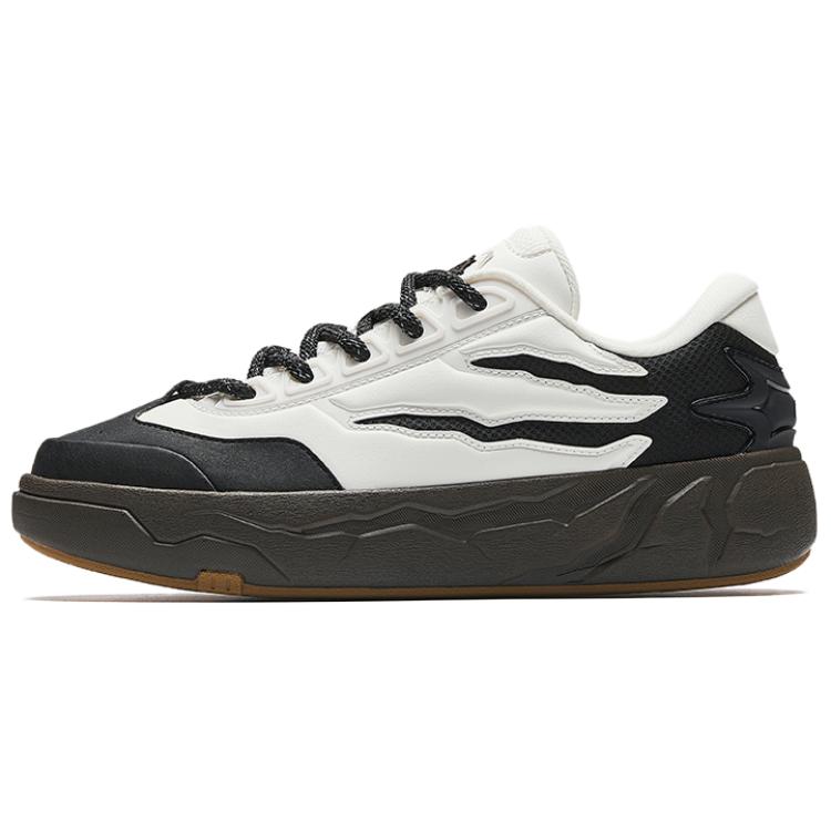 Anta Wear resistant And Lightweight Low Top Skateboard Shoes Men's Basic Black Papyrus White Ink Brown