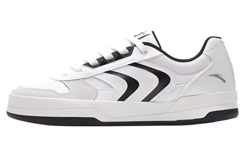 Anta Anti Slip Wear Resistant Low Top Skateboard Shoes Men's Black White